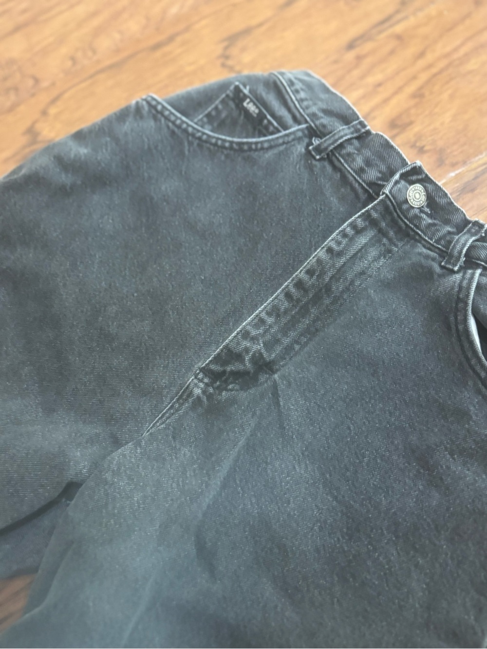 Vintage Lee Black Denim Jorts High Rise Shorts Size 10womens - Picture 3 of 9